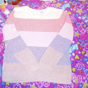 Girl's  Striped Sweater -Size 7/8